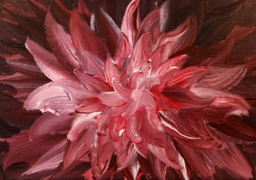 Crimson Flower Acrylic Painting // BrianSloanPaintings