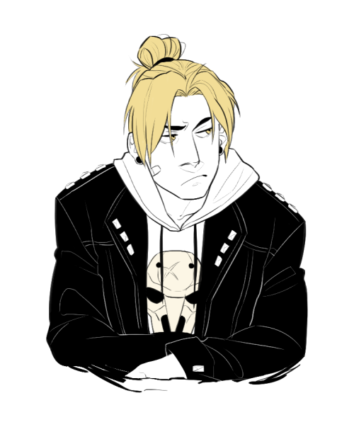 bisexualwinry:at first i was just drawin Ed with a bun but then it turned into a modern day college 