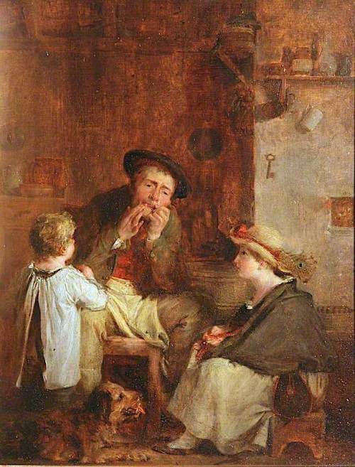 books0977:The Jew’s Harp (c.1808). David Wilkie (Scottish, 1785-1841). Oil on panel. Sudley Ho