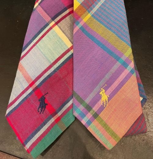 You just have to love those classic madras plaid Ralph Lauren ties, especially when they have the Po