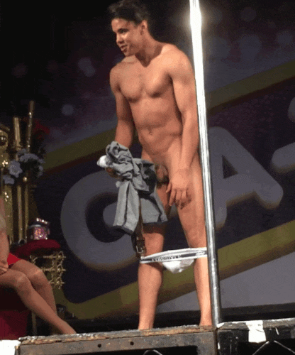 gratuitouspublicnudity:  we went to the club with my buddy’s cute friend from out of townand he ended up onstage- first trying out in the amateur dancing competitionand then taking off one piece of clothing after another when the drag queen asked him-