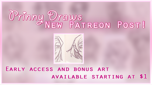 Going to start putting doodle dumps and bonus art on patreon.com/prinnydrawsYou can also get early a