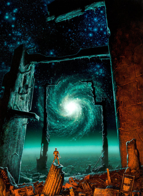 Michael Whelan cover art for Foundation’s Edge by Isaac Asimov, born on this day in 1920.