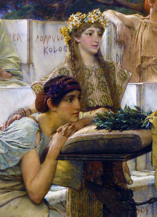 paintingses:Sappho and Alcaeus (detail) by Sir Lawrence Alma-Tadema (1836-1912)oil on panel, 1881