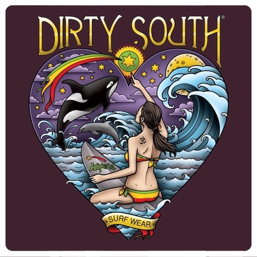 I was asked to design a very girly design for a garment print for clothing label Dirty South Surf Wear. Not my usual type of design but still happy with the result. Available at http://dirtysouthnz.printmighty.co.nz #dirtysouth #dirtysouthsurfwear...