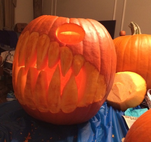 lesbiansdontcry: This pumpkin took me seven hours to carve! I made it pumpkin carving/decorating con