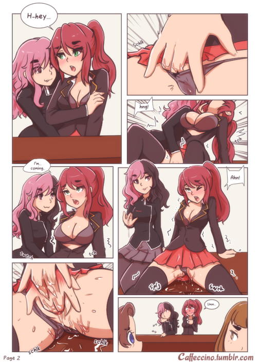 caffeccino: A short little RWBY comic commission @ v @  Neo and Pyrrha have a little classroom 