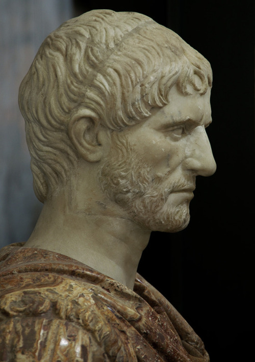 theancientwayoflife:~ Lucius Junius Brutus (presumably).Date: A.D. 98-117 (or 100-124)Provenance: Na