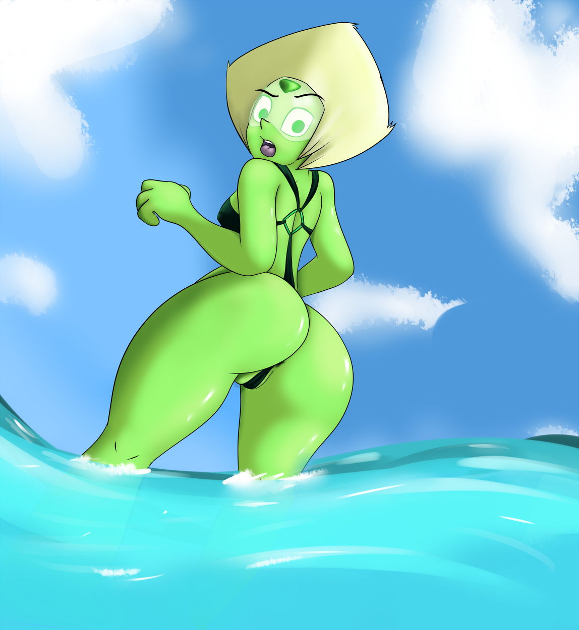 neronovasart: Beach Peribooty Getting some practice drawing the gems, and Peridot