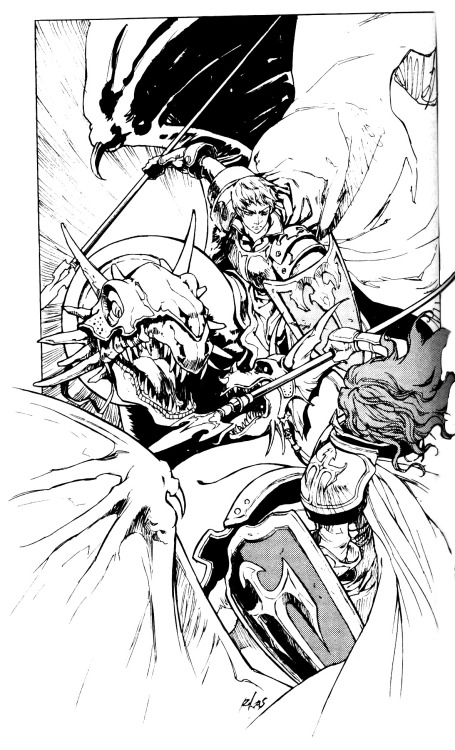 flamingo-bubbles: The black and white illustrations from the second volume of the Fire Emblem: Sacre