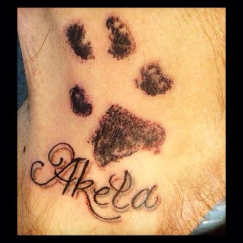 fuckyeahtattoos: My dogs exact paw print after he passed away. Done by JC at Planet New York Tattoo 
