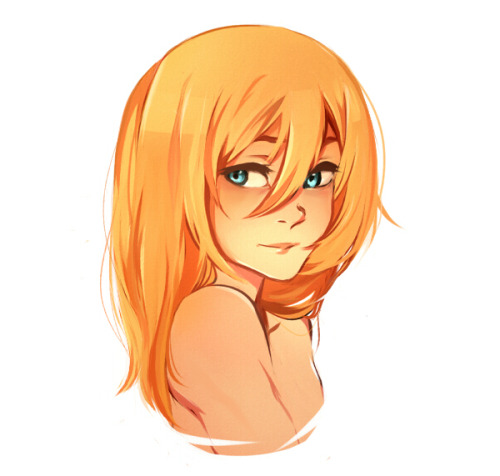 thecharmm:I wanted to practice coloring blonde hair and christa was my victim this timeIt’s always b