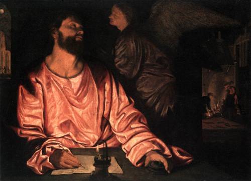 Giovanni Gerolamo Savoldo, Saint Matthew and the Angel, c.1534