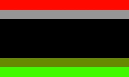 pucksjokeprideflags:The Listens to Karkalicious flag!The blood red represents the rage inflicted on 