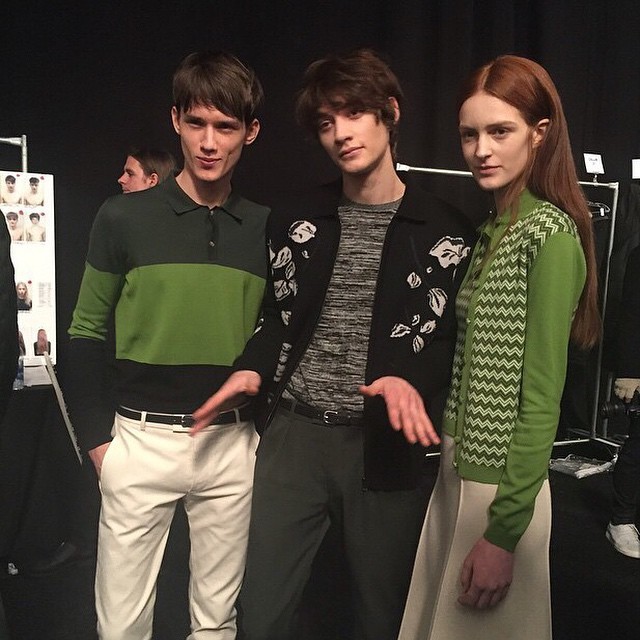 onlytimur:  Timur &amp; Yulian @ Orley F/W15 backstage offduty shoot with Tide