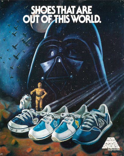 beerandrobots:  Stride Rite Star Wars shoe poster, 1982.
