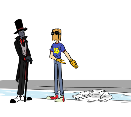 jjb-art:Black Hat is teaching them gentleman’s good manners.