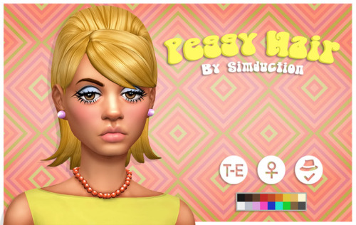 simduction:Peggy Hair by SimductionNew hair for females. Mesh from scratch, base game compatible, Co