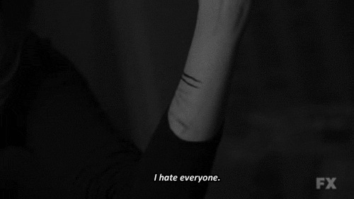 I hate everyone. | via Tumblr on We Heart It. https://weheartit.com/entry/76384950/via/XandraRobin