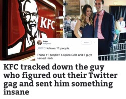 shofie-irl:  onyourleftbooob: this is amazing hey quick question, what the fuck is up with the KFC marketing team 