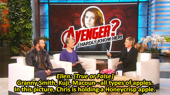 bealeeve-me:  in which we are all Scarlett Johannson [x] bonus Chris being a dork