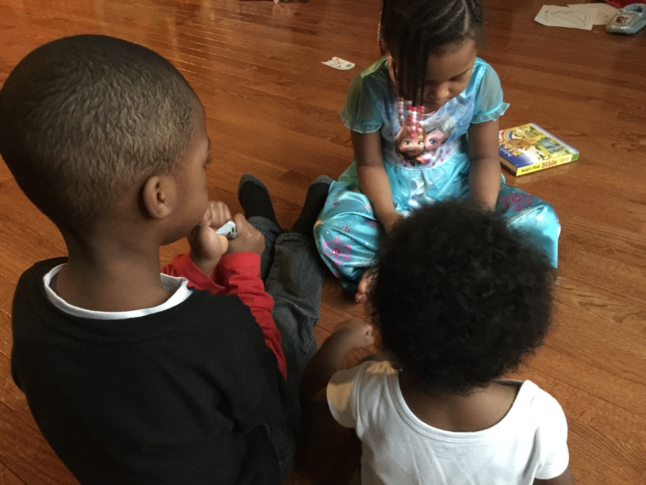 Me and my kids. Got my basement all tore up, toys everywhere. #blackout