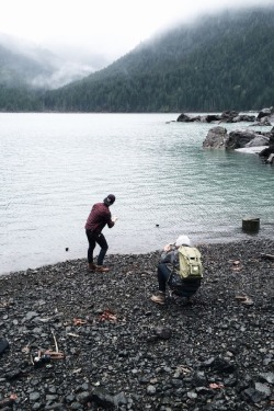 wolverxne: Skipping rocks on the water. | by: { Griffin Lamb } 