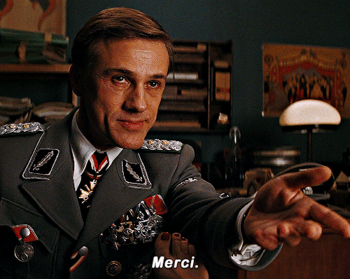 bladesrunner:“Could you please reach into the right pocket of my coat and give me what you find in there?”  INGLOURIOUS BASTERDS 2009 | dir. Quentin Tarantino 