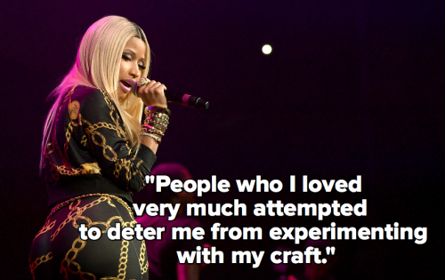 micdotcom:17 times Nicki Minaj expertly shut down sexism The rest of the quotes — about slut shaming, ownership and being real — are just as incredible.