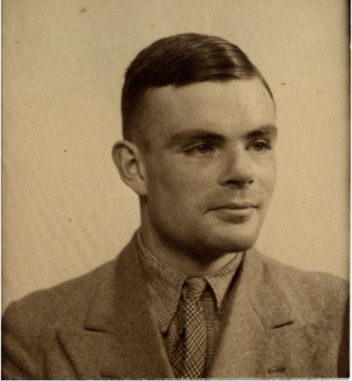 almaviva90:   Alan Turing posing for his passport photograph, c. 1930s - c. 1940s (from the archives of King’s College, Cambridge)  It’s always sad to remember how such a great man’s life was needlessly cut short but at least we can get a small