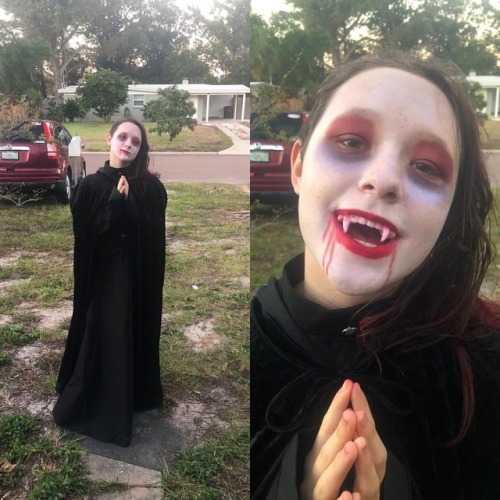 Forgot to throw this up at the time! Miss Mira was a #vampire for #Halloween #halloween2018 #hallowe