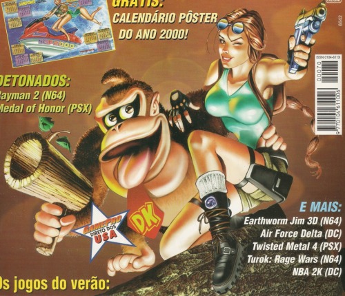 suppermariobroth:Illustration of Donkey Kong and Lara Croft from the Tomb Raider series used on the 