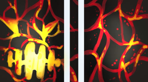 Using the concept art from Elsewence, and some handy dandy illustrator skills I’ve outlined the lava