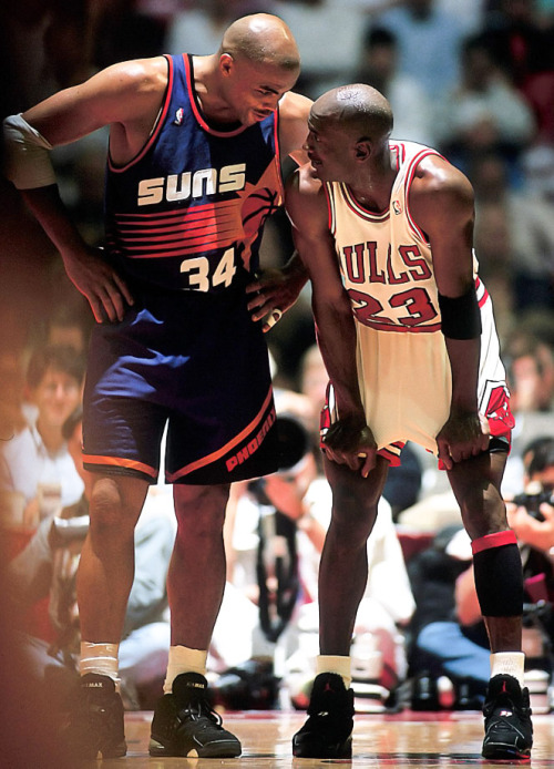 nbafinalsarchive:Charles Barkley and Michael Jordan 1993 NBA Finals