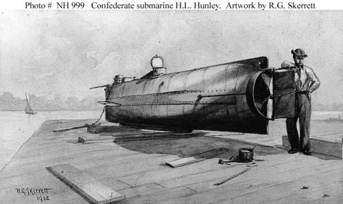Today in History, February 17th,On February 17th, 1864, the Confederate submarine CSS Hunley sunk th