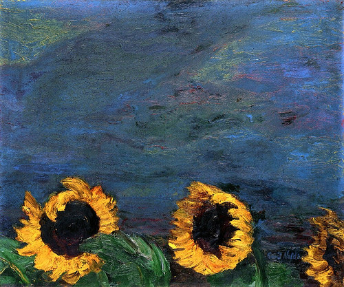  Emil Nolde - Blue Sky and Sunflowers 