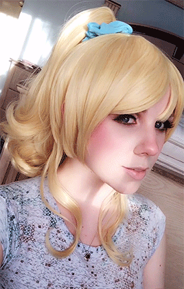 norikat: Eli Ayase makeup test!I naturally have the same droopy eye shape as her so it was really fu