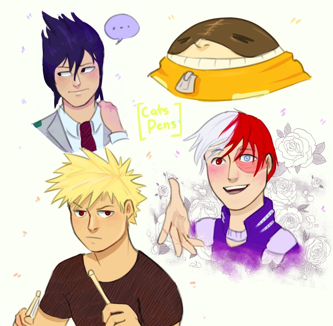 catspens: Some Bnha doodles and a aizawa for @infographicphenomenon (for the ask)