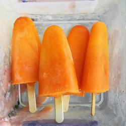 vanessaprosser:  HEALTHY KIDS TREATS! 🍊🐰 Just pure Organic orange and carrot ice blocks! So perfect when Bambi wakes up from a nap or even to start the day. I just used my juicer and poured into ice block moulds. Watermelon &amp; Apple are also