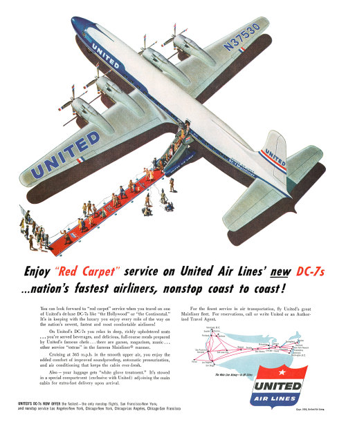 United Air Lines Ad, 1954