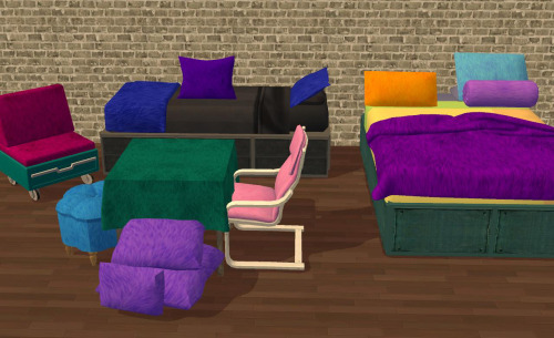 creesims:Jonesi blanket in 11 Pooklet unnaturals with fur texturesThese are a little different from 
