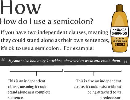 writernotwaiting: The Semicolon, by The Oatmeal. englishmajorhumor engrprof shredsandpatches writewo