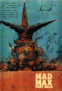 dj-froge:  adventuresinhires:  Today, The Art of Mad Max: Fury Road (from Titan Books)  went on sale, and the film’s instantly huge fan base is likely drooling  over chance to flip through 176 pages of sketches and paintings that  defined the look of