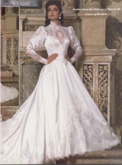 thetransgenderbride: This bridal gown is modeled by a transgender model. Back in the 1980s, it wasn’t often that a transgender woman modeled a bridal gown for a major designer; in this case, Demetrios by Ilissa.