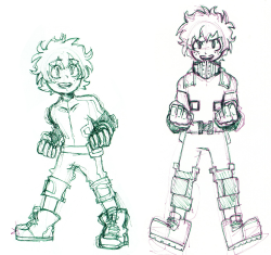 animeaves:  going to post a bunch of bnha sketches on my artblog eventually, but for now here’s two little small mights 