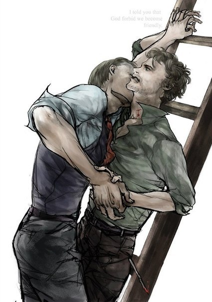 i-intend-to-eat-them:  klutzymoi: bloodyrainicorn: AWWW   the ladder scene amped up to 11   Holy shit 