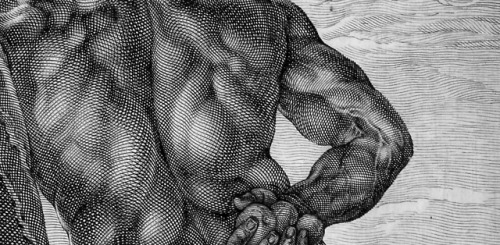 Farnese Hercules c1592 by Hendrick Goltzius (1558–1617) Dutch Engraver & Painter“The Farnese Her