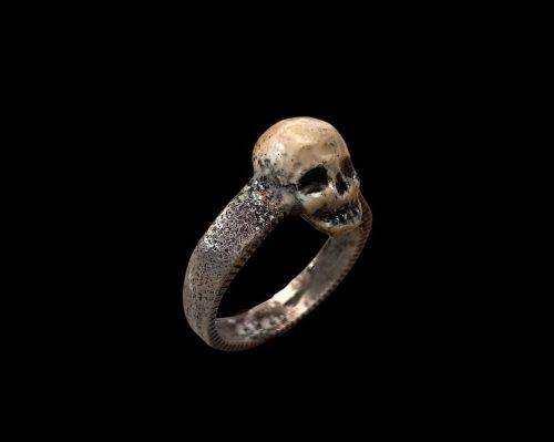 -Skull ring- *Available, Please DM if interested* -Size: 10us-Material: 950 silver & enamel-