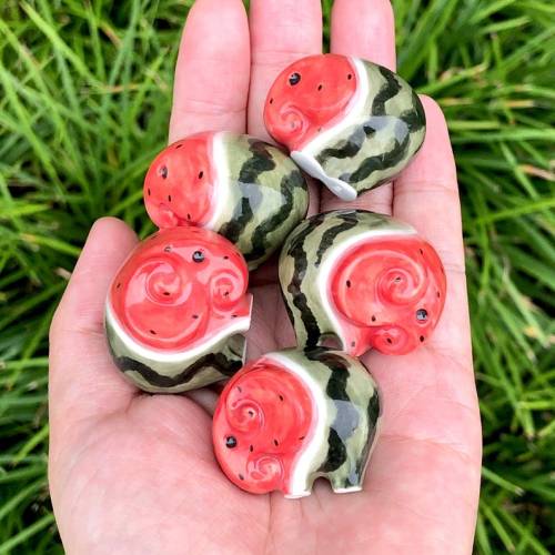 A handful of miniature ceramic elephants I have been working recently. There are watermelephants