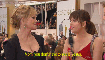 8lr:  dakota johnson begs her mom to not watch 50 shades of grey